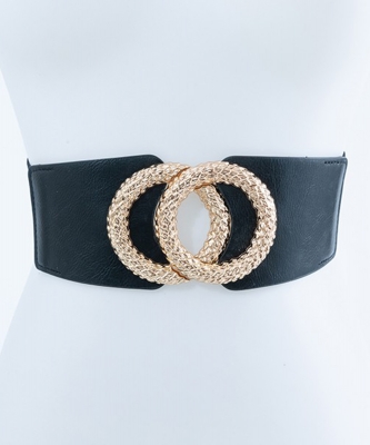 Round textured Buckle Belt BT320089 GOLD